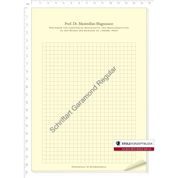 STOLZ Konzeptblock A5 kariert (Garamond Regular)